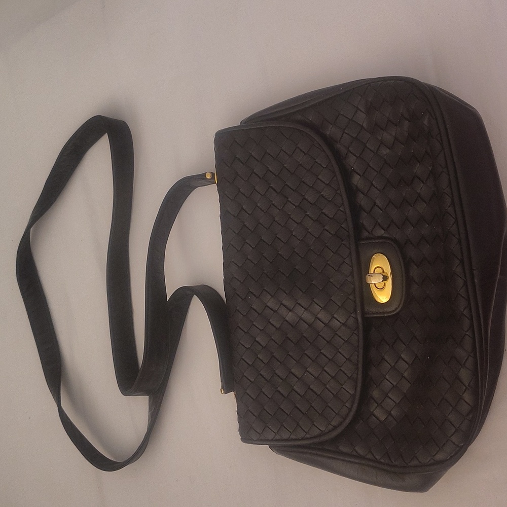 Talbots Black Woven Shoulder Bag